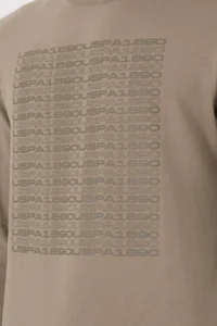 US Polo Assn. Men Regular Fit Crew Neck Light Khaki Sweatshirt - Image 7