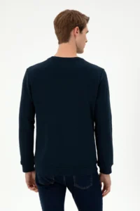 US Polo Assn. Men Regular Fit Crew Neck Navy Blue Sweatshirt - Image 5
