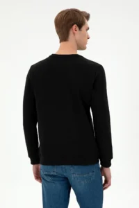 US Polo Assn. Men Regular Fit Crew Neck Black Sweatshirt - Image 5