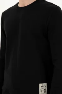 US Polo Assn. Men Regular Fit Crew Neck Black Sweatshirt - Image 7