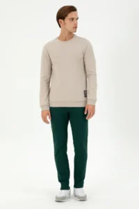 US Polo Assn. Men Regular Fit Crew Neck Stone Sweatshirt - Image 4