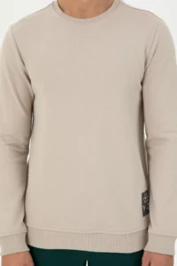 US Polo Assn. Men Regular Fit Crew Neck Stone Sweatshirt - Image 6