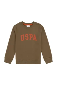US Polo Assn. Boys' Khaki Basic Crew Neck Sweatshirt - Image 3