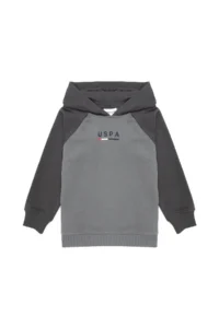 US Polo Assn. Boys' Gray Hooded Sweatshirt - Image 3