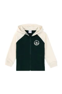 US Polo Assn. Boys' Zippered Hooded Dark Green Sweatshirt - Image 4