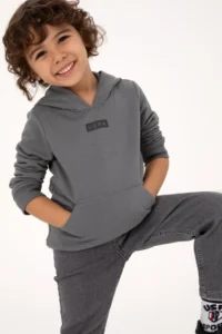 US Polo Assn. Boys' Gray Hooded Sweatshirt - Image 3