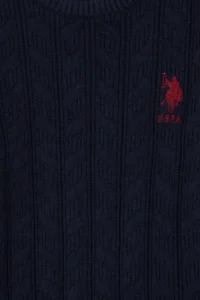US Polo Assn. Boys' Navy Blue Basic Crew Neck Sweater - Image 5