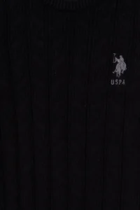 US Polo Assn. Boys' Black Crew Neck Basic Sweater - Image 3