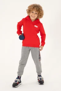 US Polo Assn. Boys' Red Hooded Sweatshirt - Image 2