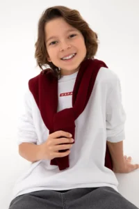 US Polo Assn. Boys' White Crew Neck Sweatshirt