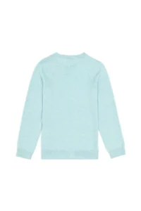US Polo Assn. Girls' Aqua Green Crew Neck Basic Sweater - Image 2