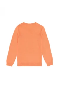 US Polo Assn. Girls' Salmon Melanj Crew Neck Basic Sweater - Image 4