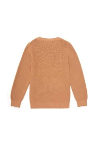 US Polo Assn. Girls' Camel Crew Neck Basic Sweater - Image 4