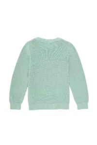US Polo Assn. Girls' Aqua Green Crew Neck Basic Sweater - Image 4