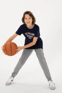 US Polo Assn. Boys' Gray Melanj Sweatpants - Image 2