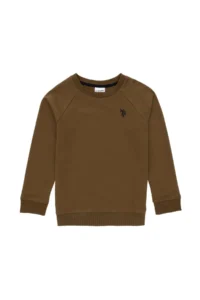 US Polo Assn. Boys' Khaki Basic Crew Neck Sweatshirt - Image 3