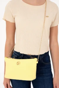 US Polo Assn. Women Yellow removable Sleeveless Kanvas Handbag - Image 2