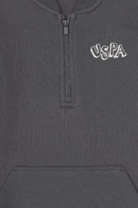 US Polo Assn. Boys' Half Zippered Anthracite Sweatshirt - Image 5