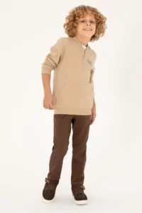 US Polo Assn. Boys' Sand Half Zippered Sweatshirt - Image 2