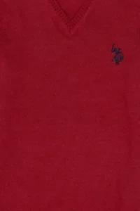 US Polo Assn. Girls' Cherry V-neck Basic Sweater - Image 5