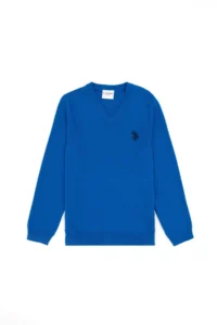 US Polo Assn. Boys' Cobalt Basic V-Neck Sweater