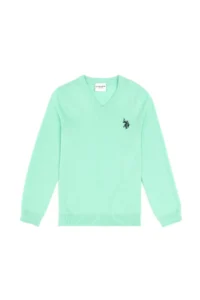 US Polo Assn. Boys' Mint Basic V-Neck Sweater