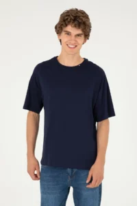 US Polo Assn. Men Oversized Fit Crew Neck Navy Blue T-Shirt
