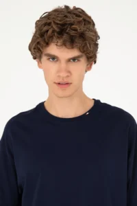 US Polo Assn. Men Oversized Fit Crew Neck Navy Blue T-Shirt - Image 2