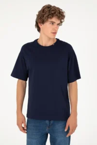 US Polo Assn. Men Oversized Fit Crew Neck Navy Blue T-Shirt - Image 3