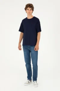 US Polo Assn. Men Oversized Fit Crew Neck Navy Blue T-Shirt - Image 4