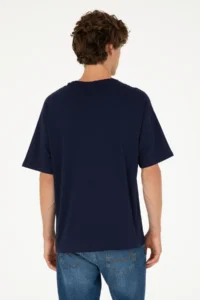 US Polo Assn. Men Oversized Fit Crew Neck Navy Blue T-Shirt - Image 5