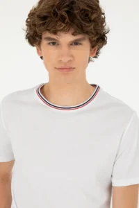 US Polo Assn. Men Regular Fit Crew Neck White T-Shirt - Image 2