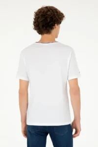 US Polo Assn. Men Regular Fit Crew Neck White T-Shirt - Image 5