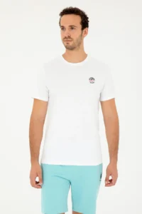 US Polo Assn. Men Regular Fit Crew Neck White T-Shirt