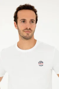 US Polo Assn. Men Regular Fit Crew Neck White T-Shirt - Image 2