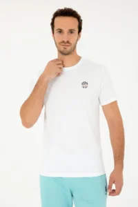 US Polo Assn. Men Regular Fit Crew Neck White T-Shirt - Image 3