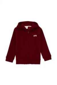 US Polo Assn. Boys' Zippered Burgundy Fleece Hooded Sweatshirt - Image 3