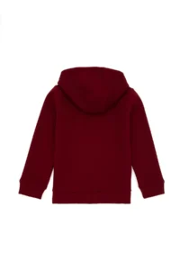 US Polo Assn. Boys' Zippered Burgundy Fleece Hooded Sweatshirt - Image 4