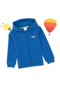 US Polo Assn. Boys' Zippered Cobalt Fleece Hooded Sweatshirt - Image 3