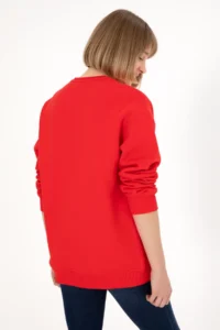 US Polo Assn. Men Crew Neck Red Basic Fleece Sweatshirt - Image 4