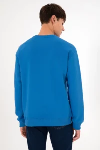 US Polo Assn. Men Crew Neck Cobalt Basic Fleece Sweatshirt - Image 6