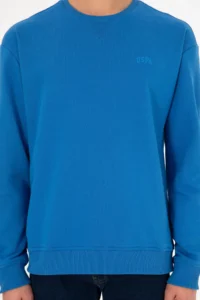 US Polo Assn. Men Crew Neck Cobalt Basic Fleece Sweatshirt - Image 7