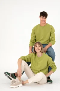 US Polo Assn. Men Crew Neck Pistachio Basic Fleece Sweatshirt - Image 2