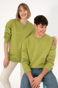 US Polo Assn. Men Crew Neck Pistachio Basic Fleece Sweatshirt - Image 3