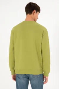 US Polo Assn. Men Crew Neck Pistachio Basic Fleece Sweatshirt - Image 6