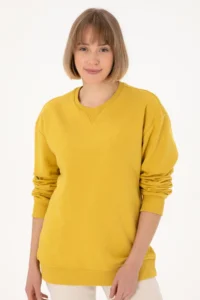 US Polo Assn. Men Crew Neck Yellow Basic Fleece Sweatshirt - Image 3