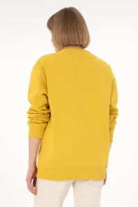 US Polo Assn. Men Crew Neck Yellow Basic Fleece Sweatshirt - Image 4