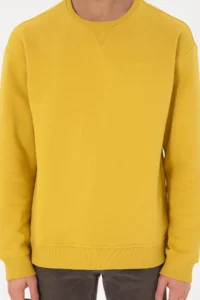 US Polo Assn. Men Crew Neck Yellow Basic Fleece Sweatshirt - Image 7