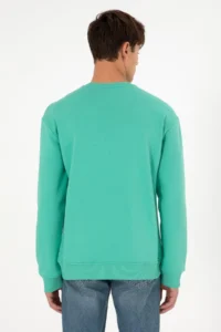 US Polo Assn. Men Crew Neck Mint Basic Fleece Sweatshirt - Image 6