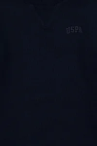 US Polo Assn. Boys' Navy Blue Basic Crew Neck Sweatshirt - Image 3